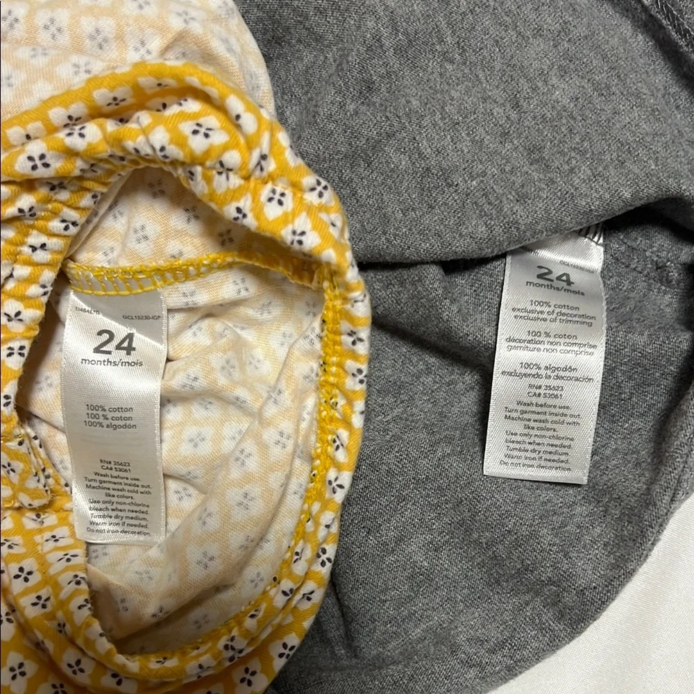 Carter's 2-Piece Patterned Yellow Casual Sundress and Gray Cardigan 24 Months